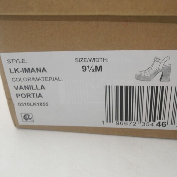 NEW Lucky Brand Women's 9.5 Imana Leather Ankle Strap Sandals Heels Vanilla - Picture 8 of 8